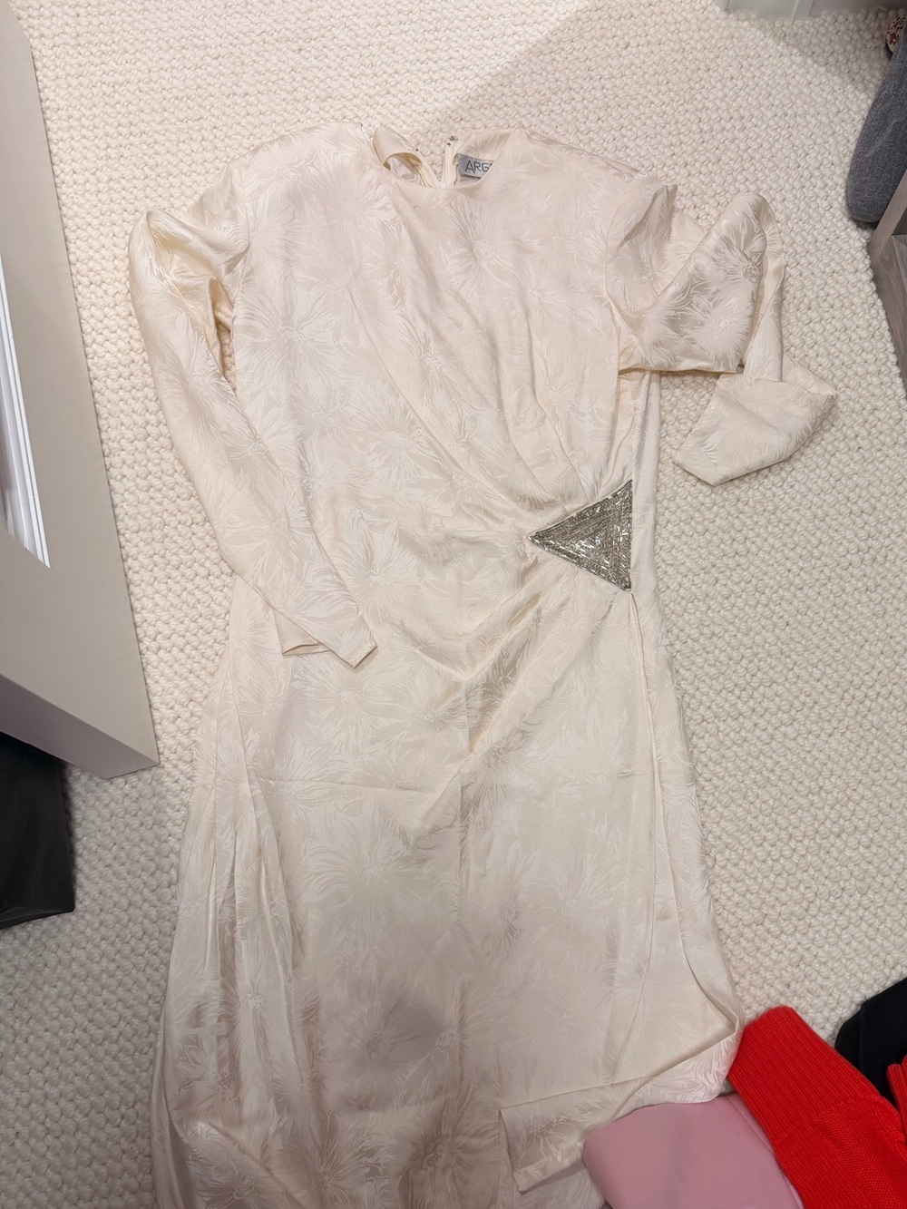 Vintage Argenti Dress 100 silk cream dress with crystal beading size 8